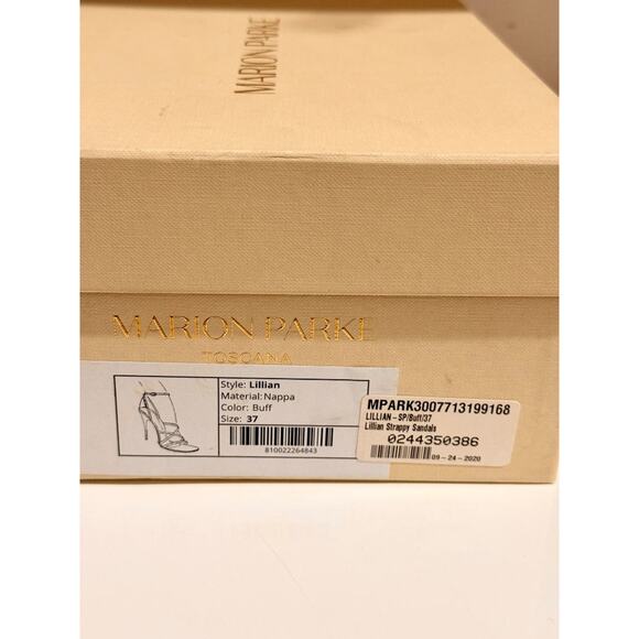 Marion Parke Lillian Nappa Leather Stilettos Strappy Sandals Buff Women's US 7 - Picture 11 of 11